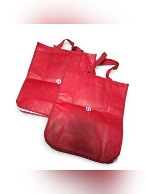 lululemon athletica Red Foldable Tote Bags (Pair)